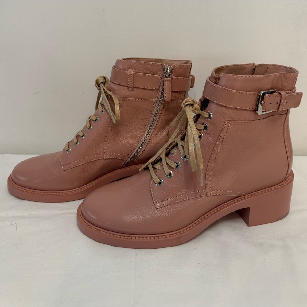 Laurence Dacade Pink Lace Up Leather Boots